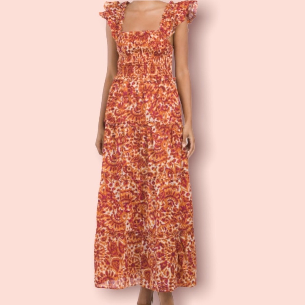 NWT House of Harlow 1960 Zoey Floral Tiered Maxi Dress